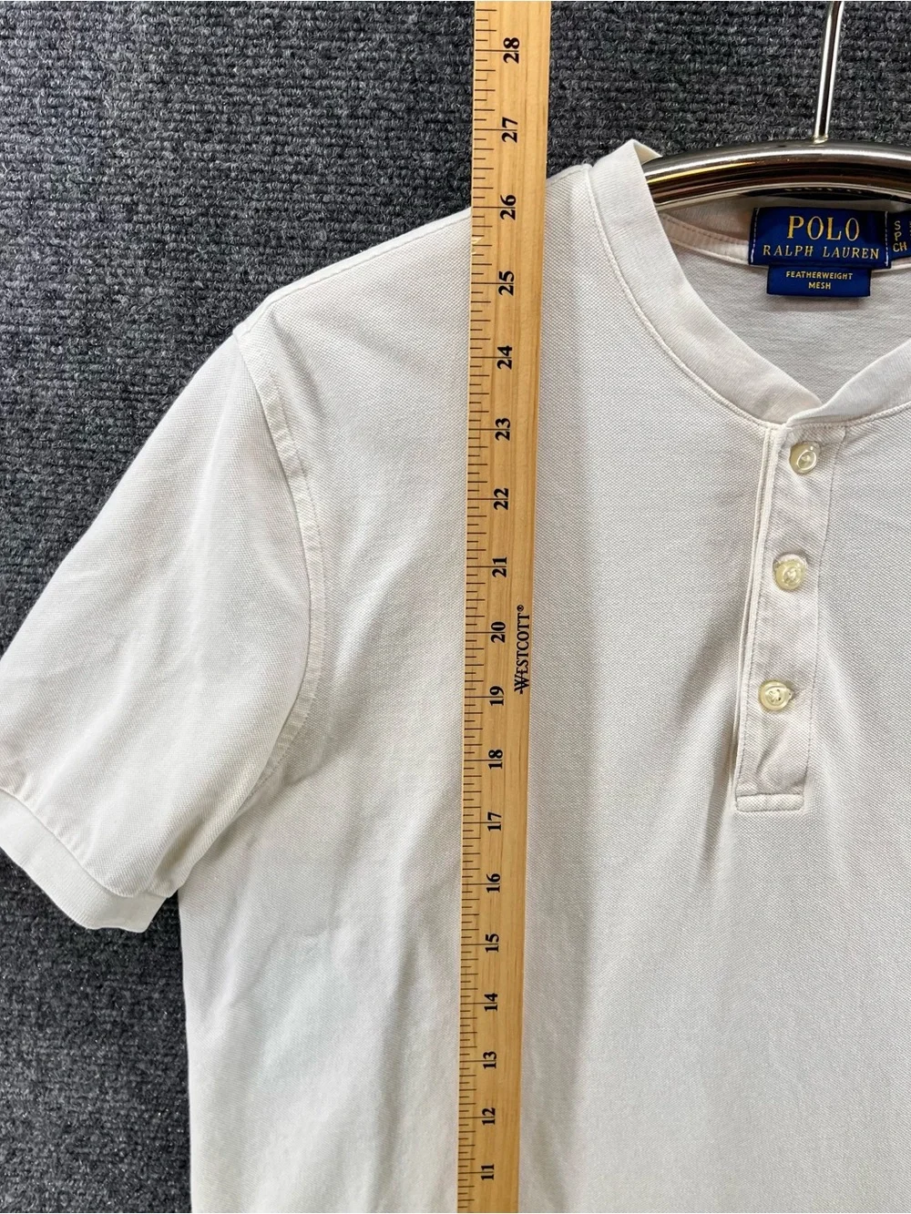 Polo Ralph Lauren Henley Shirt Mens Small Off White Featherweight Mesh Preppy
